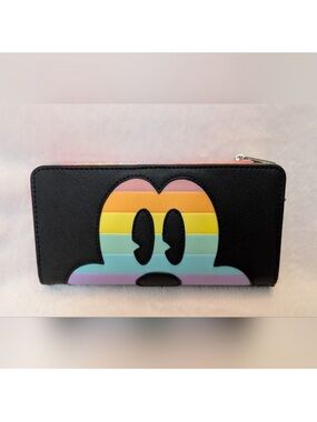 Loungefly Black Wallet with Rainbow Pastel Character Design